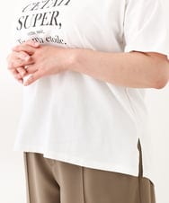 OLKHV56054 eur3(エウルキューブ) 【大きいサイズ/a.v.v×eur3】コットンロゴTシャツ ホワイト(90)