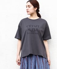 OLKHV56054 eur3(エウルキューブ) 【大きいサイズ/a.v.v×eur3】コットンロゴTシャツ ダークグレー(93)