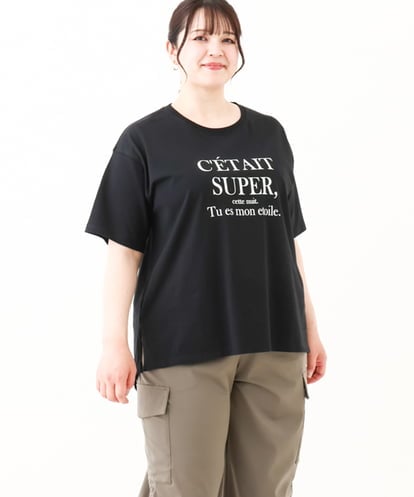 OLKHV56054 eur3 【大きいサイズ/a.v.v×eur3】コットンロゴTシャツ