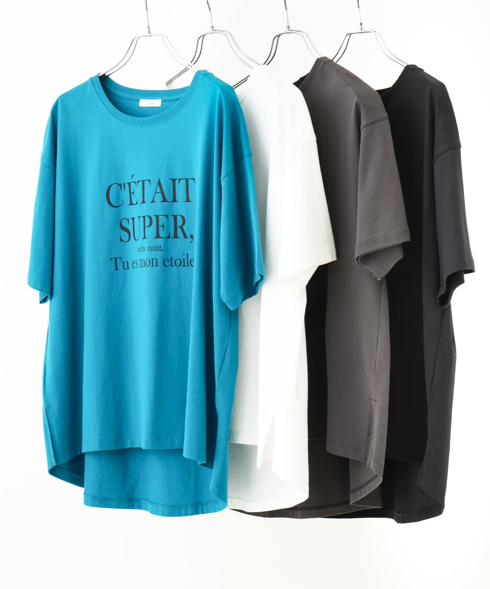 OLKHV56054 eur3(エウルキューブ) 【大きいサイズ/a.v.v×eur3】コットンロゴTシャツ ブラック(94)