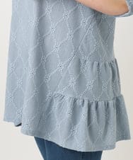 OLKIA41079 eur3(エウルキューブ) 【WEB先行販売】【大きいサイズ】アイレットレースティアードトップス ライトブルー(50)