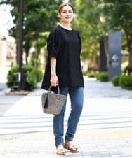 OLKIA41079 eur3(エウルキューブ) 【WEB先行販売】【大きいサイズ】アイレットレースティアードトップス ブラック(94)