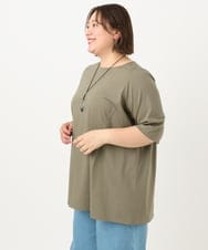 OLKIA45079 eur3(エウルキューブ) 【大きいサイズ/接触冷感】タックジャージートップス カーキ(36)