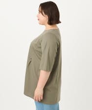 OLKIA45079 eur3(エウルキューブ) 【大きいサイズ/接触冷感】タックジャージートップス カーキ(36)