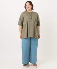OLKIA45079 eur3(エウルキューブ) 【大きいサイズ/接触冷感】タックジャージートップス カーキ(36)