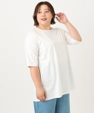 OLKIA45079 eur3(エウルキューブ) 【大きいサイズ/接触冷感】タックジャージートップス ホワイト(90)