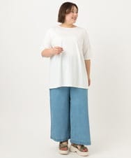 OLKIA45079 eur3(エウルキューブ) 【大きいサイズ/接触冷感】タックジャージートップス ホワイト(90)