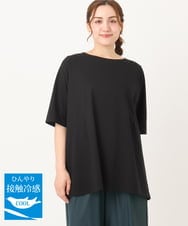 OLKIA45079 eur3(エウルキューブ) 【大きいサイズ/接触冷感】タックジャージートップス ブラック(94)
