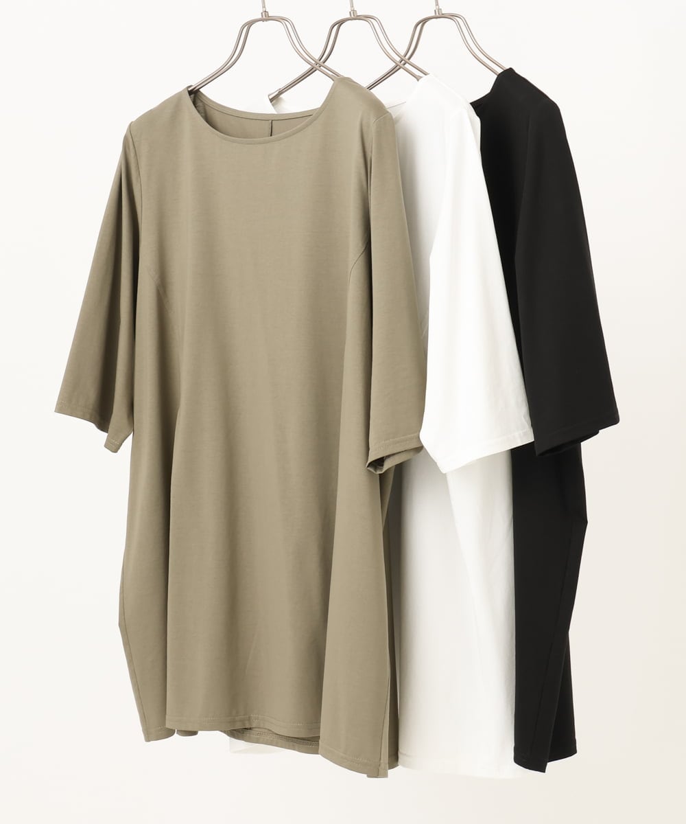OLKIA45079 eur3(エウルキューブ) 【大きいサイズ/接触冷感】タックジャージートップス ブラック(94)