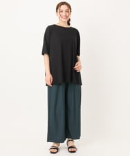 OLKIA45079 eur3(エウルキューブ) 【大きいサイズ/接触冷感】タックジャージートップス ブラック(94)