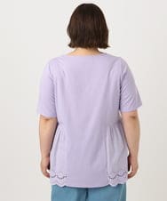 OLKIA46089 eur3(エウルキューブ) 【WEB先行販売】【大きいサイズ/接触冷感】スカラップコンビプルオーバー ラベンダー(60)