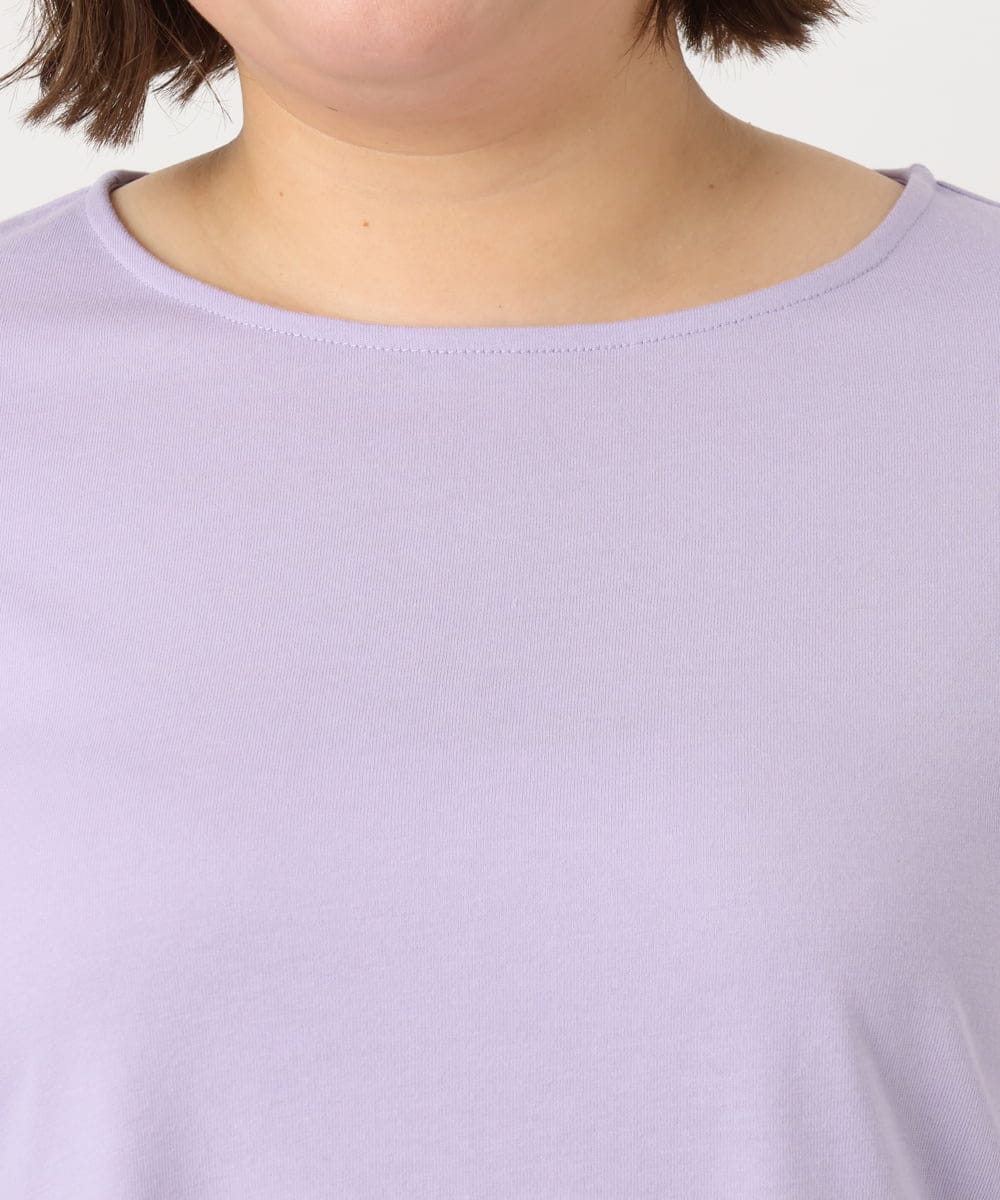 OLKIA46089 eur3(エウルキューブ) 【WEB先行販売】【大きいサイズ/接触冷感】スカラップコンビプルオーバー ラベンダー(60)