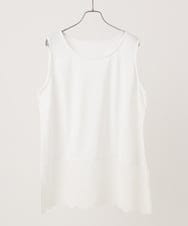 OLKIA47049 eur3(エウルキューブ) 【WEB先行販売】【大きいサイズ】裾レースタンクトップ ホワイト(90)
