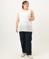 OLKIA47049 eur3(エウルキューブ) 【大きいサイズ】裾レースタンクトップ ホワイト(90)