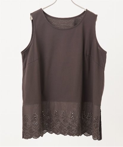 OLKIA47049 eur3 【大きいサイズ】裾レースタンクトップ