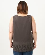 OLKIA47049 eur3(エウルキューブ) 【大きいサイズ】裾レースタンクトップ ダークグレー(93)