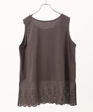 OLKIA47049 eur3(エウルキューブ) 【WEB先行販売】【大きいサイズ】裾レースタンクトップ ダークグレー(93)