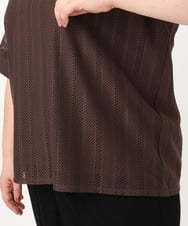 OLKIA48069 eur3(エウルキューブ) 【WEB先行販売】【大きいサイズ/a.v.v×eur3】幾何レースレイヤードトップス ダークブラウン(87)