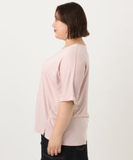 OLKIA50054 eur3(エウルキューブ) 【WEB先行販売】【大きいサイズ/接触冷感】UVカットロールアップスリーブTシャツ ライトピンク(01)