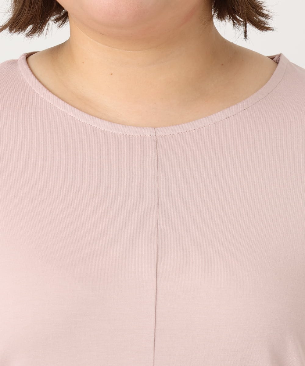 OLKIA50054 eur3(エウルキューブ) 【WEB先行販売】【大きいサイズ/接触冷感】UVカットロールアップスリーブTシャツ ライトピンク(01)