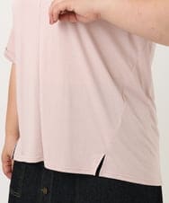 OLKIA50054 eur3(エウルキューブ) 【WEB先行販売】【大きいサイズ/接触冷感】UVカットロールアップスリーブTシャツ ライトピンク(01)