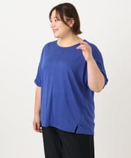 OLKIA50054 eur3(エウルキューブ) 【WEB先行販売】【大きいサイズ/接触冷感】UVカットロールアップスリーブTシャツ ブルー(55)