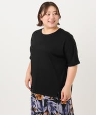 OLKIA50054 eur3(エウルキューブ) 【WEB先行販売】【大きいサイズ/接触冷感】UVカットロールアップスリーブTシャツ ブラック(94)
