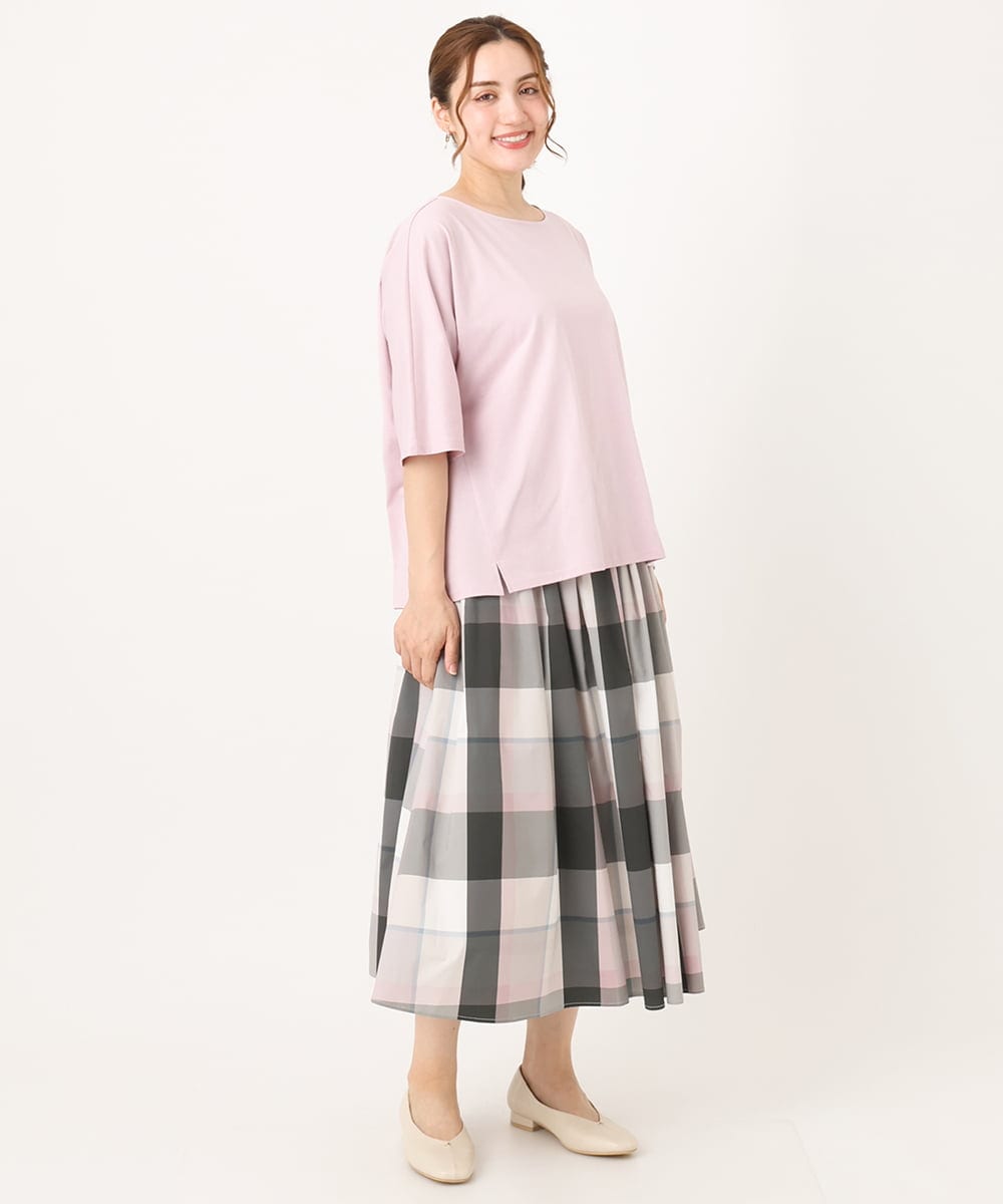 OLKIA51064 eur3(エウルキューブ) 【WEB先行販売】【大きいサイズ/抗菌・消臭】コットンラグランスリーブトップス ピンク(03)