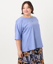 OLKIA51064 eur3(エウルキューブ) 【WEB先行販売】【大きいサイズ/抗菌・消臭】コットンラグランスリーブトップス ブルー(55)