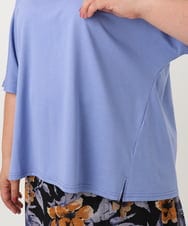 OLKIA51064 eur3(エウルキューブ) 【WEB先行販売】【大きいサイズ/抗菌・消臭】コットンラグランスリーブトップス ブルー(55)