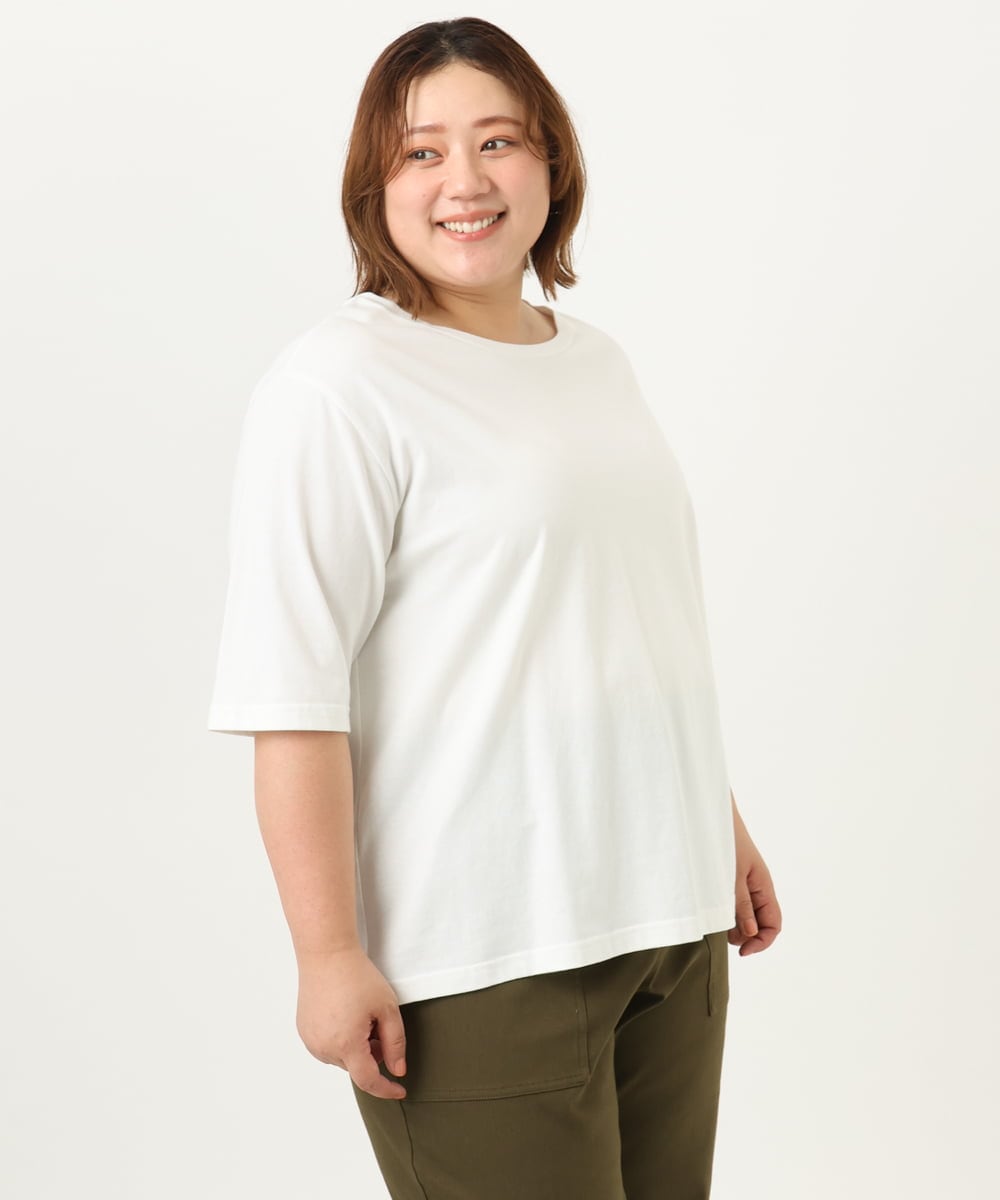 OLKIA52054 eur3(エウルキューブ) 【大きいサイズ】アニバーサリーバックプリントTシャツ ホワイト(90)