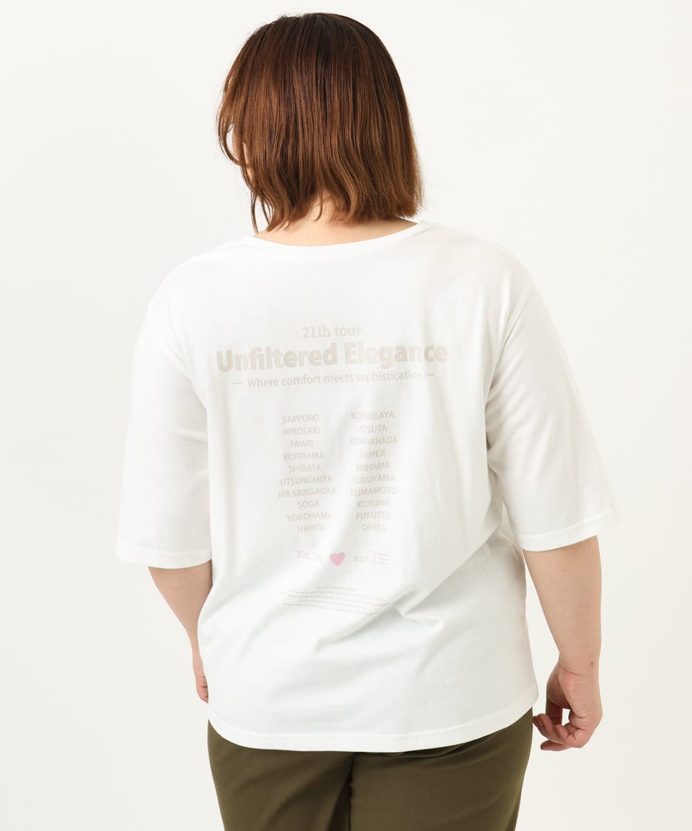 OLKIA52054 eur3(エウルキューブ) 【大きいサイズ】アニバーサリーバックプリントTシャツ ホワイト(90)
