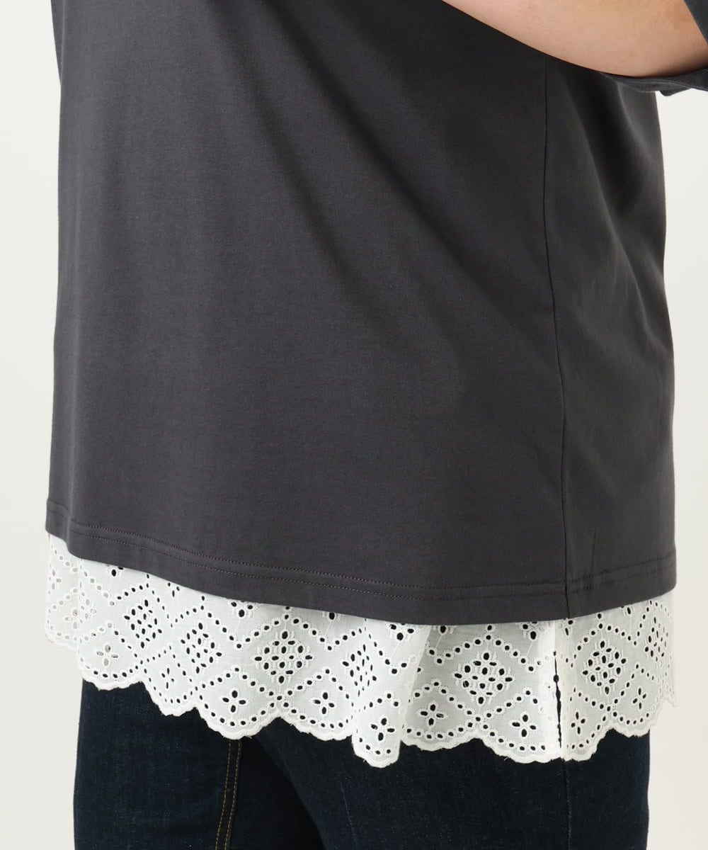 OLKIA52054 eur3(エウルキューブ) 【大きいサイズ】アニバーサリーバックプリントTシャツ ダークグレー(93)
