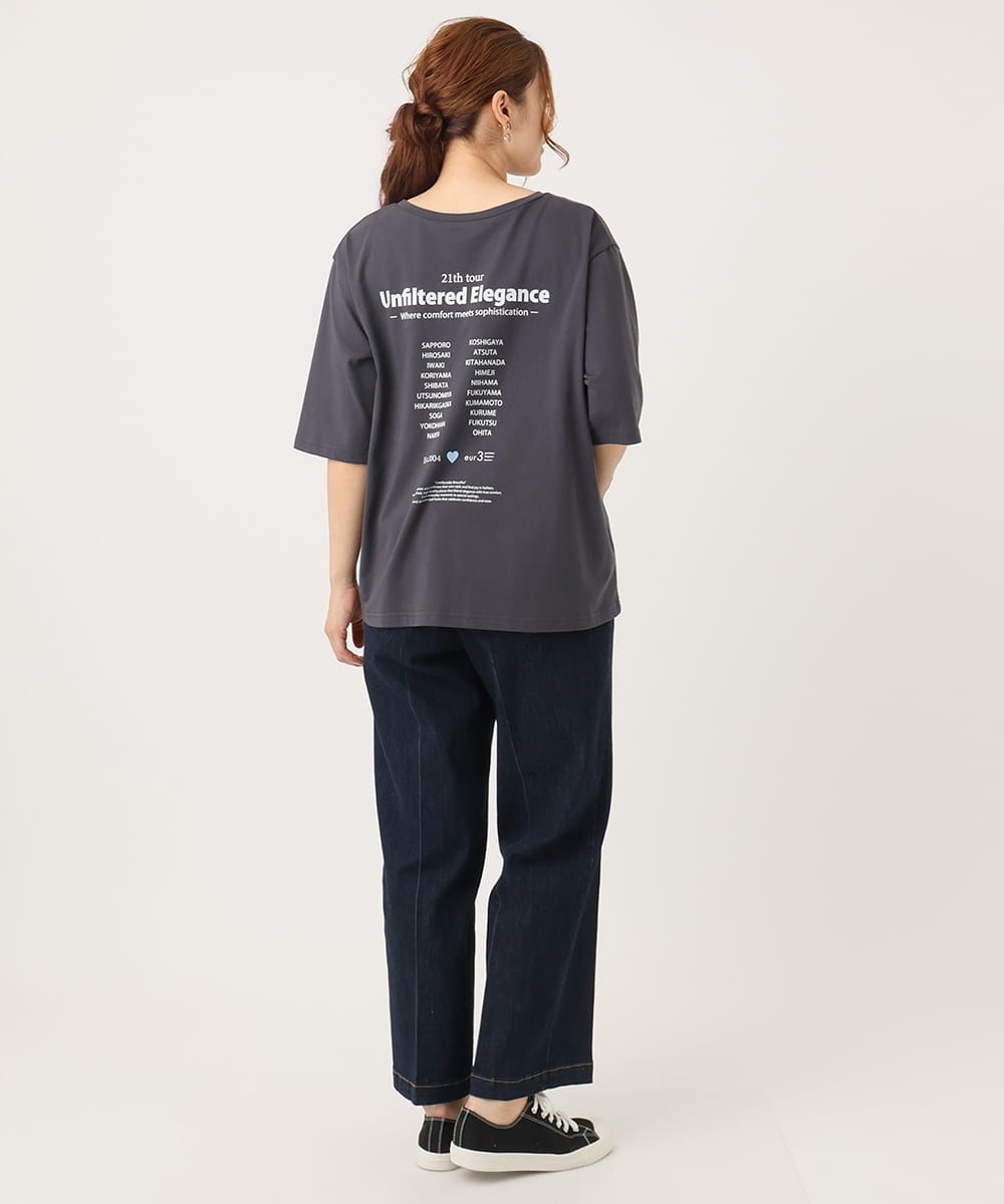 OLKIA52054 eur3(エウルキューブ) 【大きいサイズ】アニバーサリーバックプリントTシャツ ダークグレー(93)