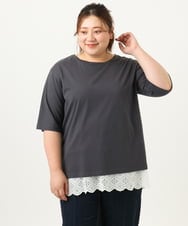 OLKIA52054 eur3(エウルキューブ) 【大きいサイズ】アニバーサリーバックプリントTシャツ ダークグレー(93)