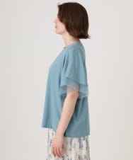 OLKID44064 eur3(エウルキューブ) 【WEB先行販売】【大きいサイズ/a.v.v×eur3】シアー切替フレアスリーブトップス ブルー
