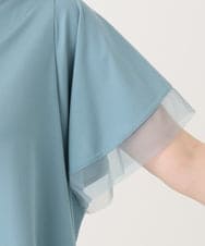 OLKID44064 eur3(エウルキューブ) 【WEB先行販売】【大きいサイズ/a.v.v×eur3】シアー切替フレアスリーブトップス ブルー