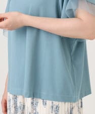 OLKID44064 eur3(エウルキューブ) 【WEB先行販売】【大きいサイズ/a.v.v×eur3】シアー切替フレアスリーブトップス ブルー
