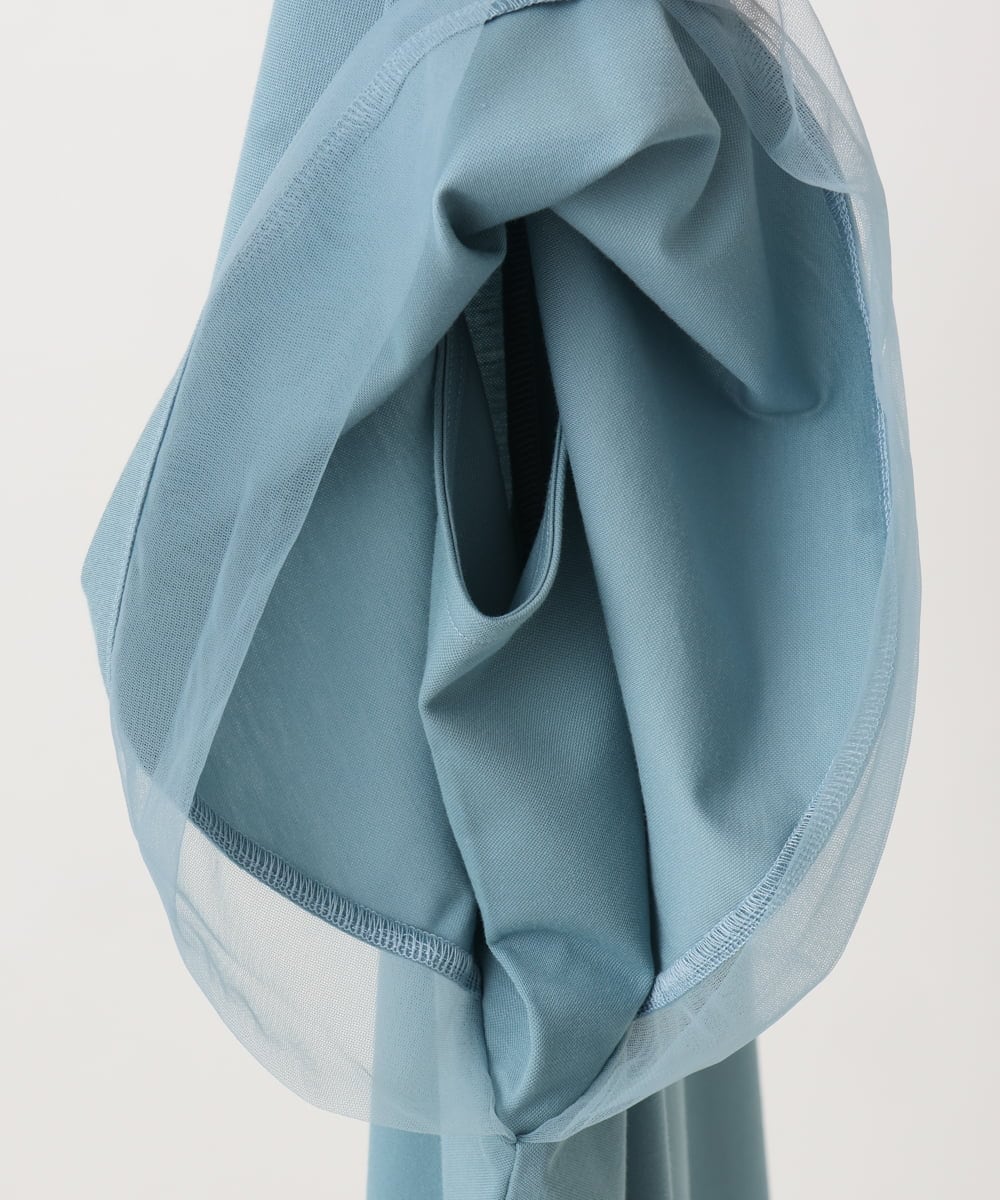 OLKID44064 eur3(エウルキューブ) 【WEB先行販売】【大きいサイズ/a.v.v×eur3】シアー切替フレアスリーブトップス ブルー