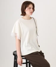 OLKID44064 eur3(エウルキューブ) 【WEB先行販売】【大きいサイズ/a.v.v×eur3】シアー切替フレアスリーブトップス アイボリー