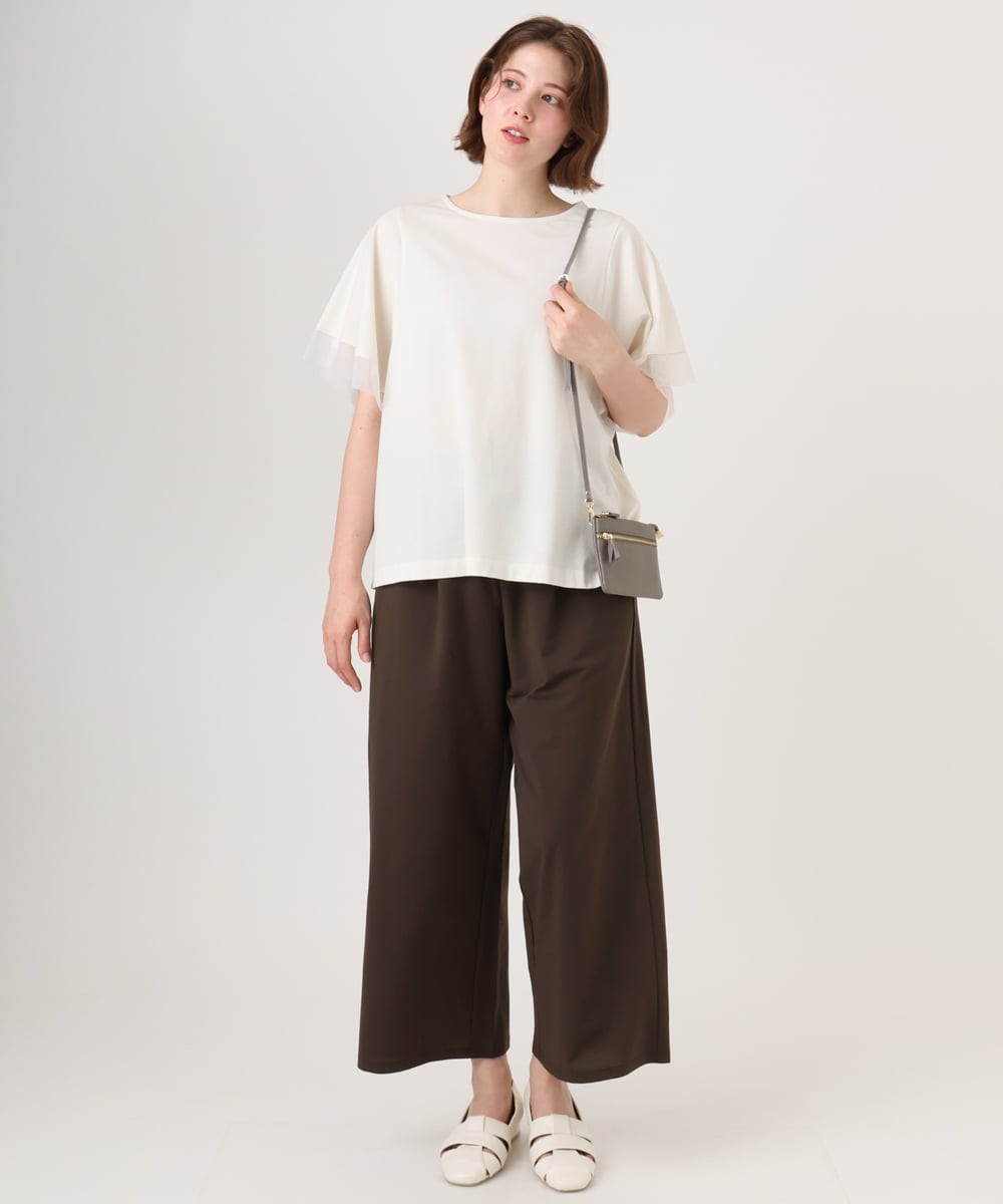 OLKID44064 eur3(エウルキューブ) 【WEB先行販売】【大きいサイズ/a.v.v×eur3】シアー切替フレアスリーブトップス アイボリー