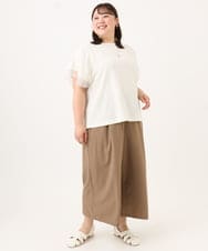 OLKID44064 eur3(エウルキューブ) 【WEB先行販売】【大きいサイズ/a.v.v×eur3】シアー切替フレアスリーブトップス アイボリー