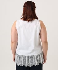 OLKID45069 eur3(エウルキューブ) 【大きいサイズ】レースヘムタンクトップ ホワイト