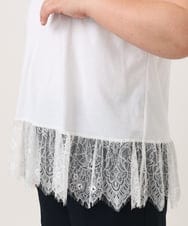 OLKID45069 eur3(エウルキューブ) 【大きいサイズ】レースヘムタンクトップ ホワイト