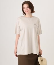 OLKID46069 eur3(エウルキューブ) 【WEB先行販売】【大きいサイズ】バックフレアロゴTシャツ ベージュ