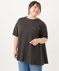 OLKID46069 eur3(エウルキューブ) 【WEB先行販売】【大きいサイズ】バックフレアロゴTシャツ ダークグレー