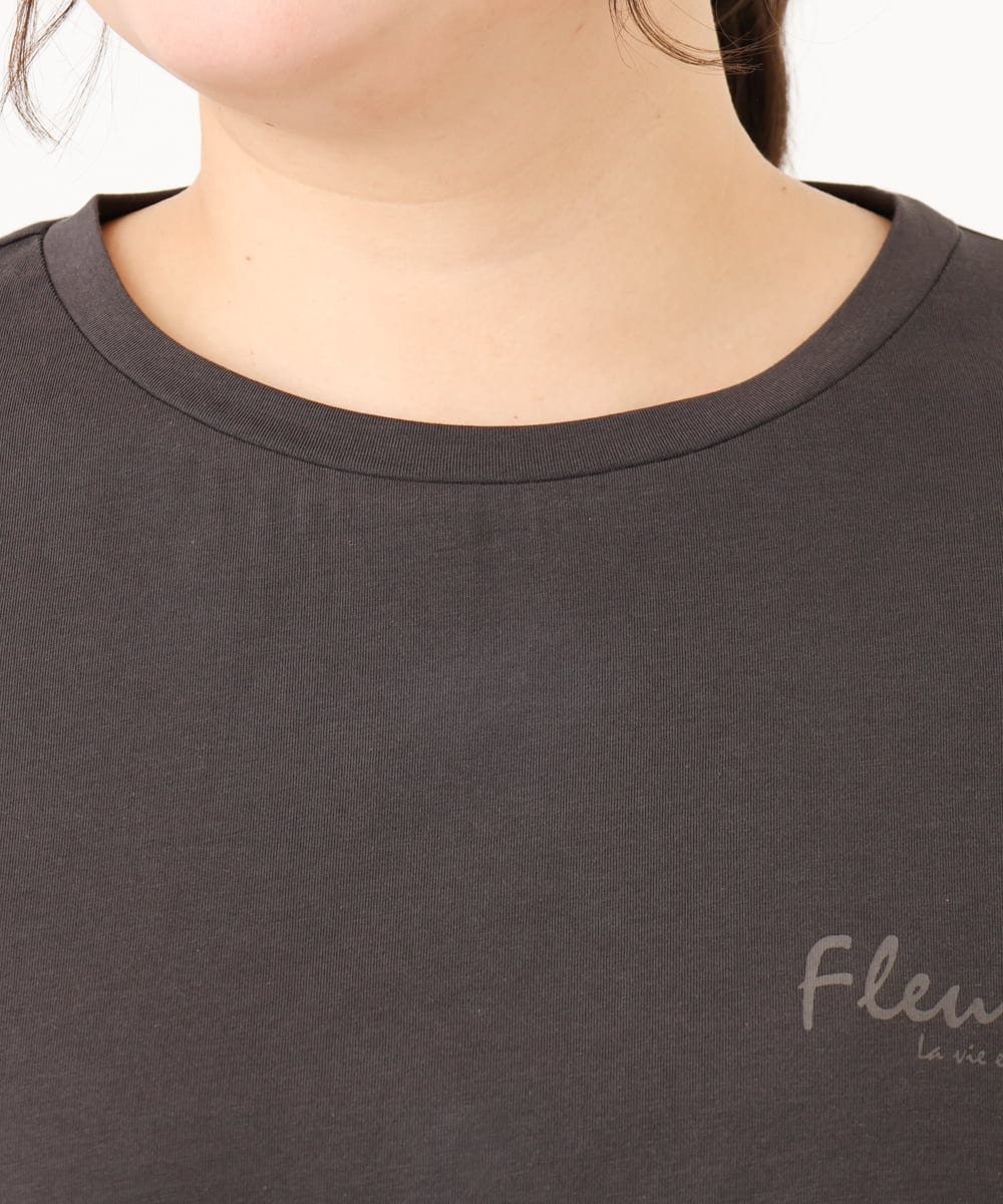 OLKID46069 eur3(エウルキューブ) 【WEB先行販売】【大きいサイズ】バックフレアロゴTシャツ ダークグレー