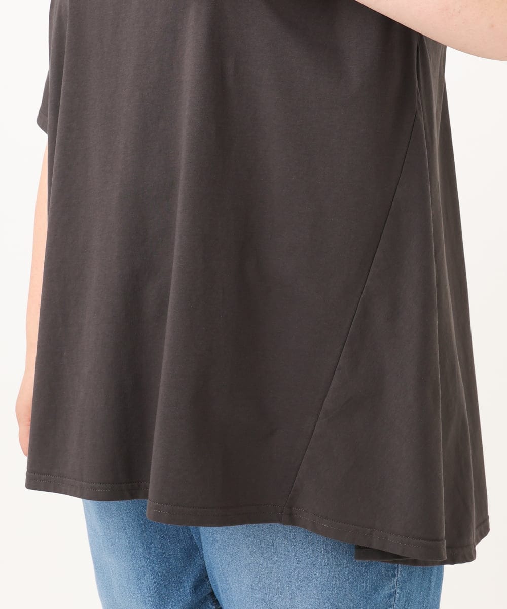 OLKID46069 eur3(エウルキューブ) 【WEB先行販売】【大きいサイズ】バックフレアロゴTシャツ ダークグレー
