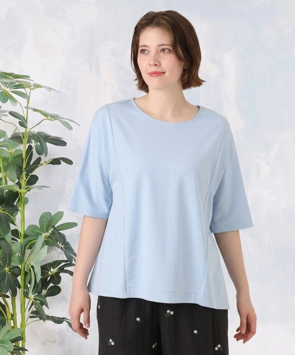 OLKID47069 eur3(エウルキューブ) 【大きいサイズ】バックギャザートップス ライトブルー