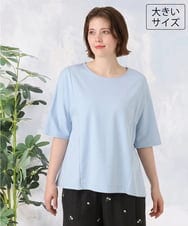 OLKID47069 eur3(エウルキューブ) 【大きいサイズ】バックギャザートップス ライトブルー